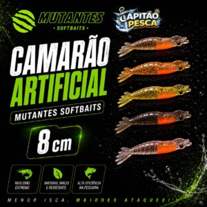 Camarão Artificial - Mutantes Softbaits - 8cm - Cor Sortida
