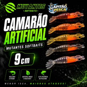 Camarão Artificial - Mutantes Softbaits - 9cm - Cor Sortida