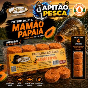 Pastilhas Solúveis - Biguá - 280g - Mamão Papaia com Corante Laranjado