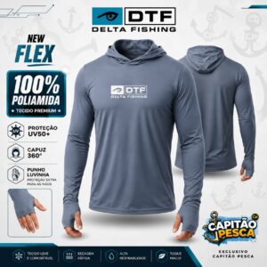 Camisa de Pesca Delta Fishing - New Flex - Poliamida - Azul - G