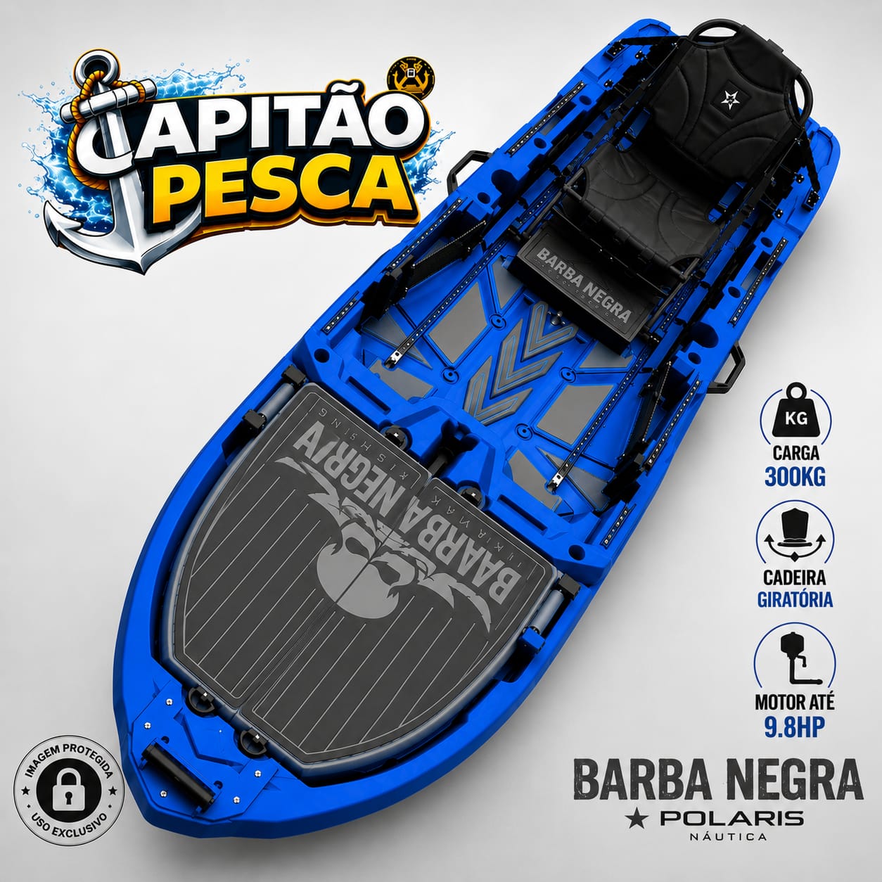 Caiaque Polaris Barba Negra – Azul – Carga 300Kg