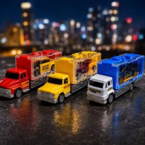 Caminhão com Contêiner Empilhável e Carrinho – Escala 1:64 - Envio Aleatório