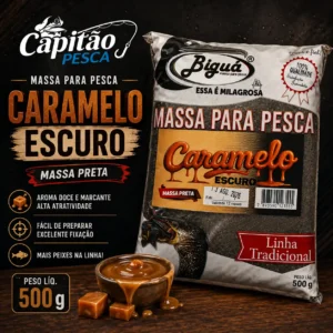 Massa para Pesca - Caramelo - Massa Preta - Biguá Tradicional - 500 gramas