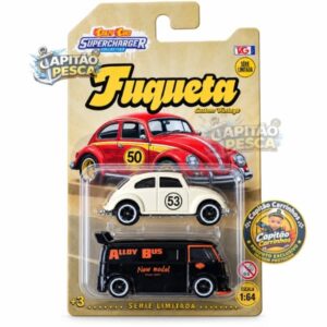 Dupla - Fusca Herbie + Kombi Preta - 2 Unidades – Escala 1:64