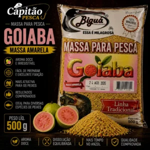 Massa para Pesca - Sabor Goiaba - Massa Amarela - Biguá Tradicional - 500 gramas