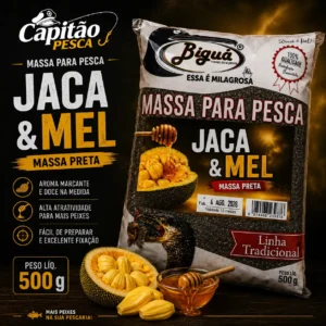 Massa para Pesca - Sabor Jaca e Mel - Massa Preta - Biguá Tradicional - 500 gramas