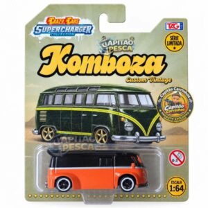Kombi Furgão Preta e Laranja - Miniatura Escala 1:64 - Crazy Cars Fuqueta Komboza