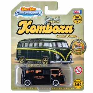Kombi Furgão Preta Alloy Bus - Miniatura Escala 1:64 - Crazy Cars Fuqueta Komboza