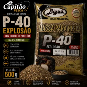 Massa para Pesca - Sabor P-40 Explosão - Massa Natural - Biguá Especial - 500 gramas