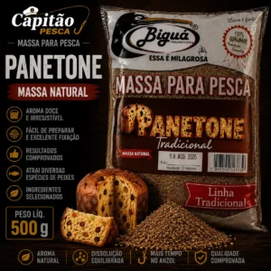 Massa para Pesca - Sabor Panetone - Massa Natural - Biguá Tradicional - 500 gramas