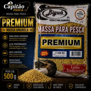 Massa para Pesca - Sabor Premium - Massa Amarela - Biguá Tradicional - 500 gramas