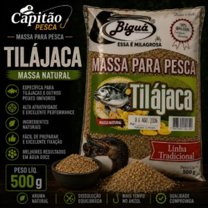 Massa para Pesca - Sabor Tilájaca - Massa Natural - Biguá Tradicional - 500 gramas