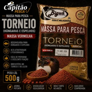 Massa para Pesca - Sabor Torneio - Massa Vermelha - Biguá Especial - 500 gramas