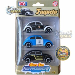 Trio Fusca Polícia - 3 Unidades – Escala 1:64 - Envio Aleatório