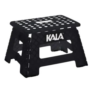 Banqueta Plástica Dobrável Preta Kala – 22 cm – Até 150 kg