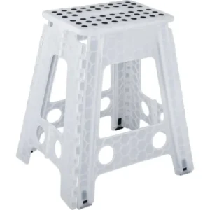 Banqueta Plástica Dobrável Transparente Kala – 45 cm – Até 150 kg