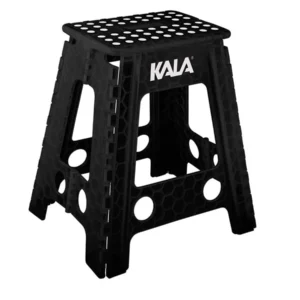 Banqueta Plástica Dobrável Preta Kala – 45 cm – Até 150 kg