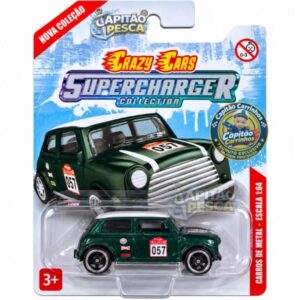 Mini Cooper Verde Escuro Estilo Austin Mini Cooper Nº 057 – Miniatura Escala 1:64 – Crazy Cars Supercharger Collection