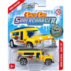 SUV Amarelo Estilo Hummer H2 Nº 48 – Miniatura Escala 1:64 – Crazy Cars Supercharger Collection