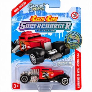 Hot Rod Vermelho Estilo Ford Model A Nº Red Mill – Miniatura Escala 1:64 – Crazy Cars Supercharger Collection