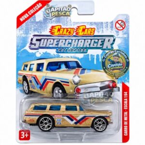 Perua Dourada Estilo Chevrolet Bel Air Nomad Dourada Nº 75 – Miniatura Escala 1:64 – Crazy Cars Supercharger Collection