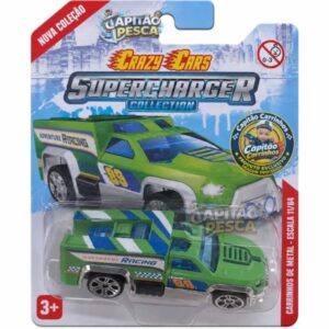 Carro Picape Off-Road Verde Nº 89 Adventure Racing – Miniatura Escala 1:64 – Crazy Cars Supercharger Collection